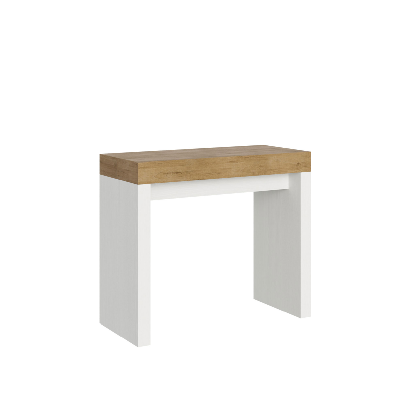 Consolle allungabile 90x40/300 cm Roxell Mix piano Bianco Frassino