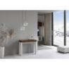 Consolle allungabile 90x40/196 cm Naxy Mix Small piano Bianco Frassino