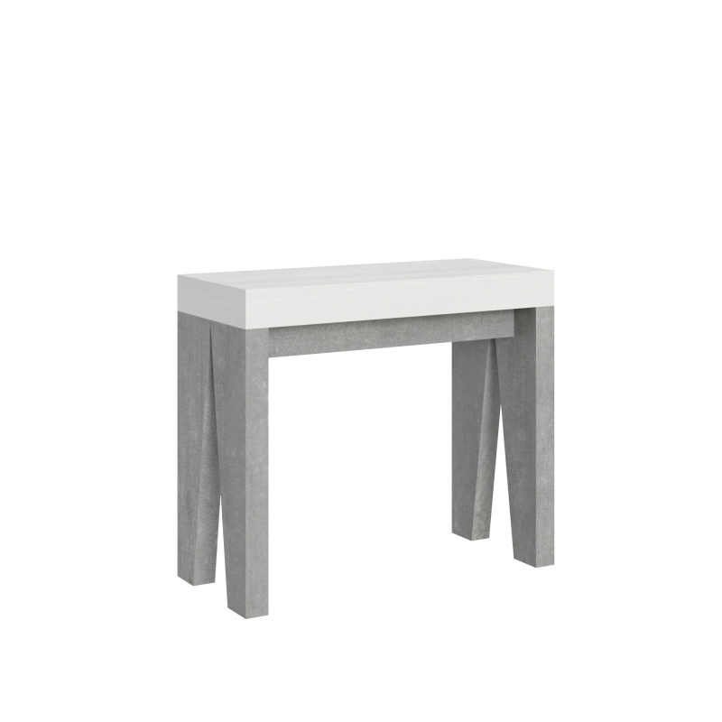 Consolle allungabile 90x40/300 cm Naxy Mix piano Bianco Frassino