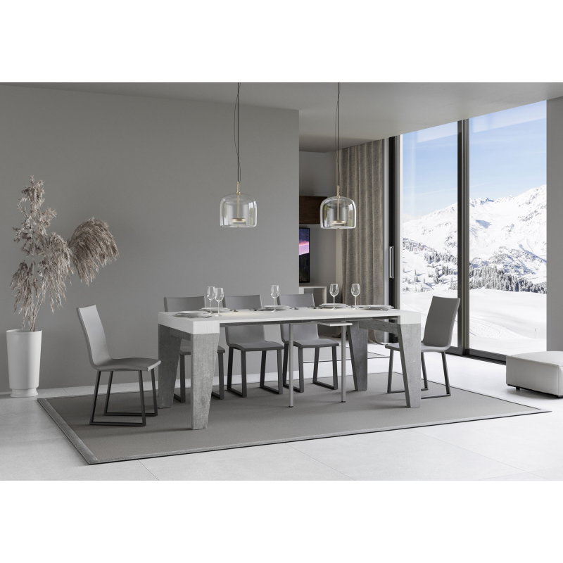 Consolle allungabile 90x40/300 cm Naxy Mix piano Bianco Frassino