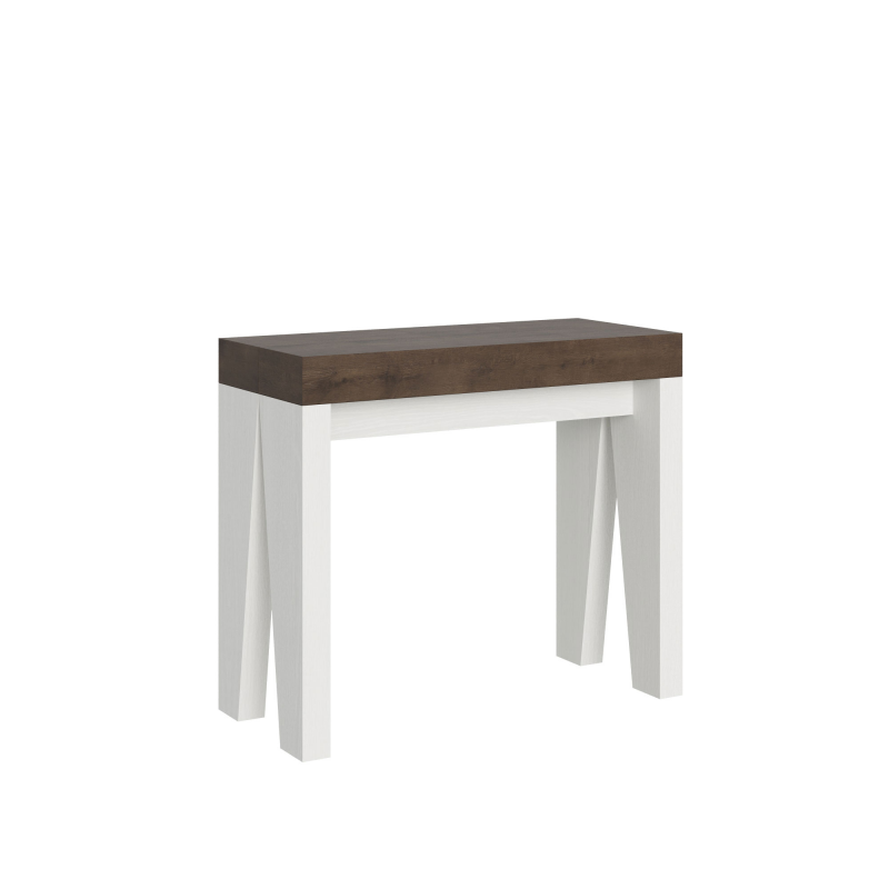 Consolle allungabile 90x40/300 cm Naxy Mix piano Bianco Frassino