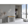 Consolle allungabile 90x40/300 cm Naxy Mix piano Bianco Frassino