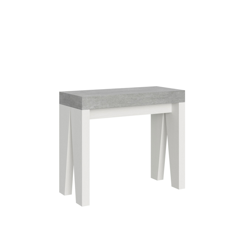 Consolle allungabile 90x40/300 cm Naxy Mix piano Bianco Frassino