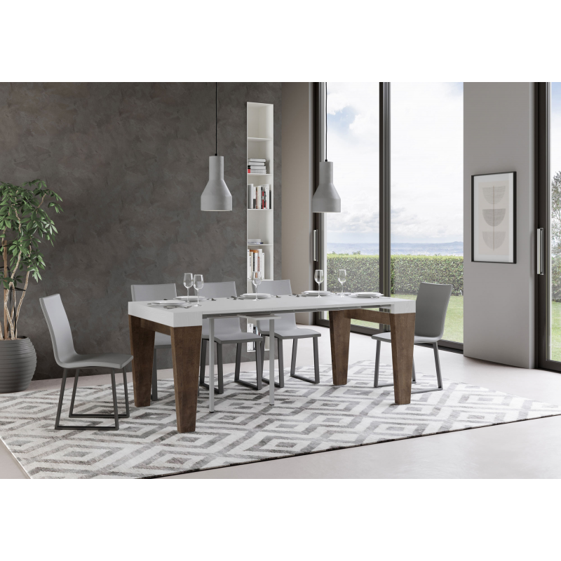 Consolle allungabile 90x40/196 cm Spimbo Mix Small piano Bianco Frassino