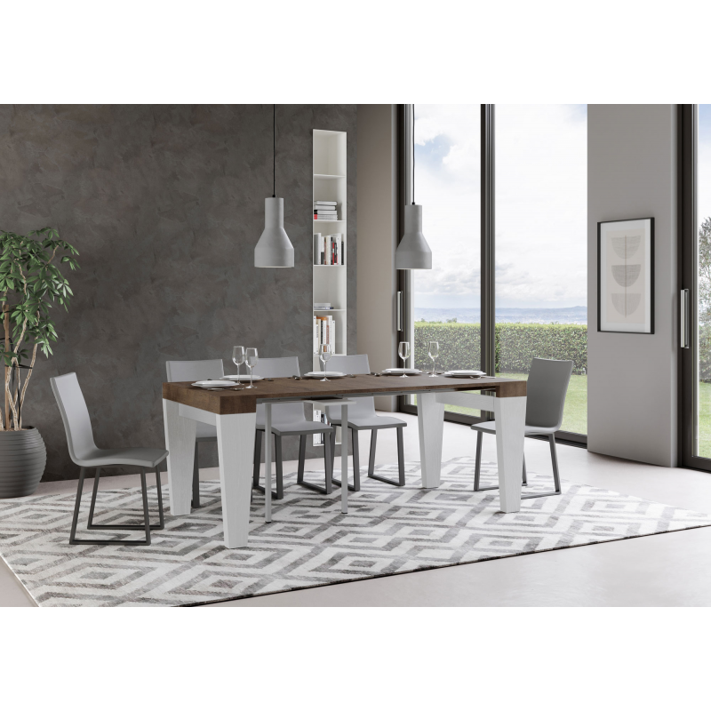 Consolle allungabile 90x40/196 cm Spimbo Mix Small piano Bianco Frassino