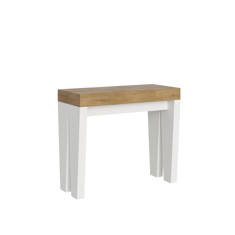 Consolle allungabile 90x40/196 cm Spimbo Mix Small piano Bianco Frassino