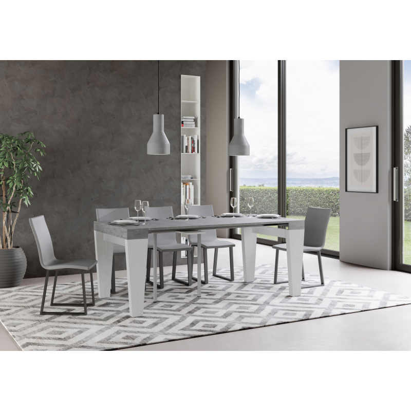 Consolle allungabile 90x40/196 cm Spimbo Mix Small piano Bianco Frassino