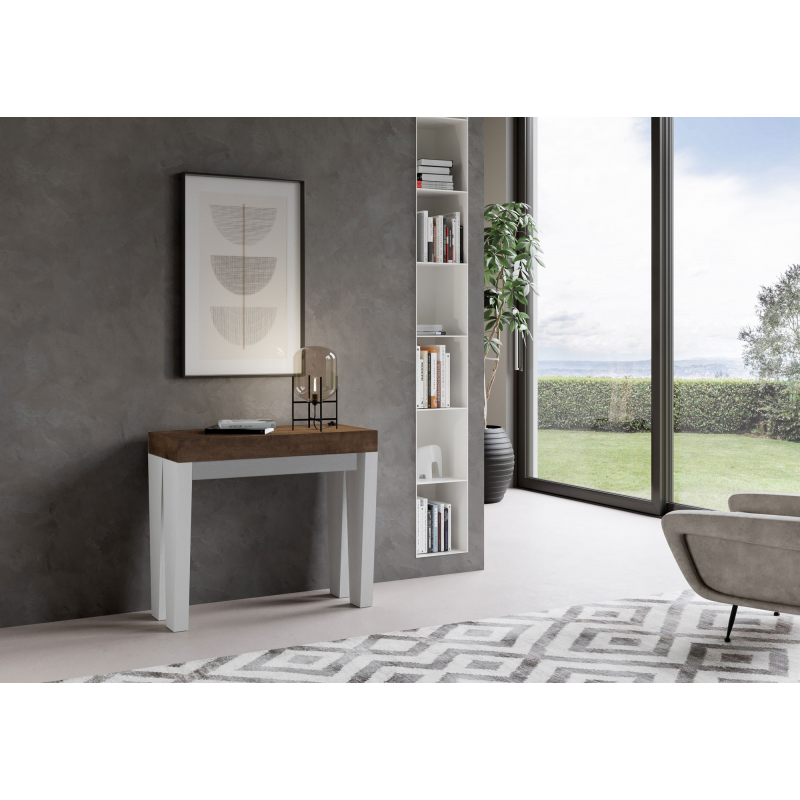 Consolle allungabile 90x40/300 cm Spimbo Mix piano Bianco Frassino