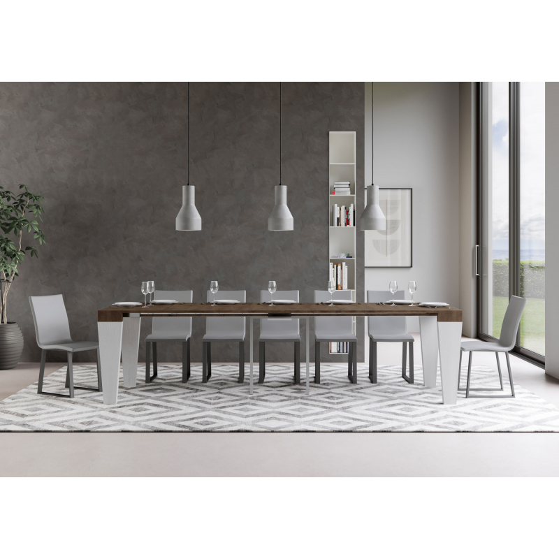 Consolle allungabile 90x40/300 cm Spimbo Mix piano Bianco Frassino