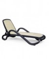 Lettino Alfa in polipropilene Made in Italy - set da 2 antracite beige