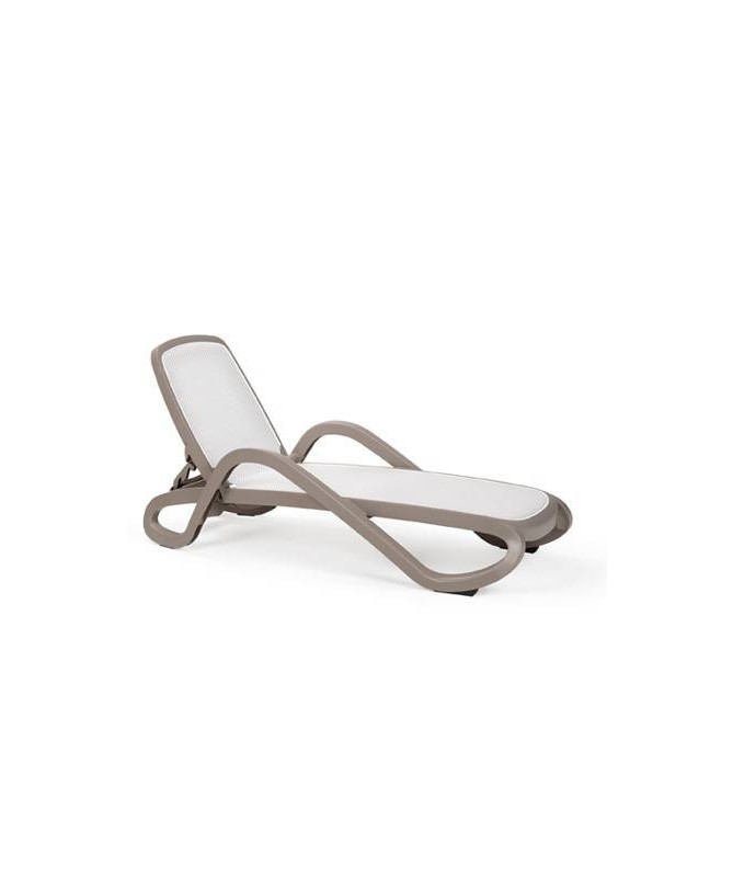 Lettino Alfa in polipropilene Made in Italy - set da 2 tortora bianco