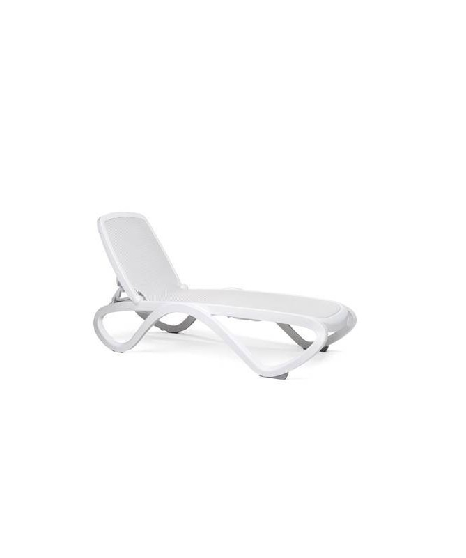 Lettino Omega in polipropilene Made in Italy - set da 2 bianco