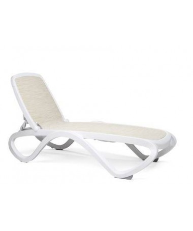 Lettino Omega in polipropilene Made in Italy - set da 2 bianco e beige