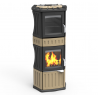 Monella 185 stufa a legna con forno in ceramica e ghisa beige 10.6kW