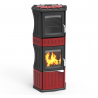 Monella 185 stufa a legna con forno in ceramica e ghisa rosso 10.6kW