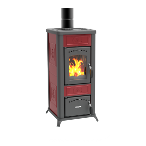 Alice 480 AZ stufa a legna in ceramica e ghisa rosso 6.5kW