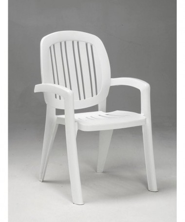 SET 4 POLTRONE IMPILABILI CRETA IN POLIPROPILENE BIANCO MADE IN ITALY
