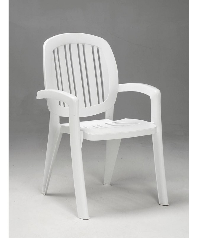 SET 4 POLTRONE IMPILABILI CRETA IN POLIPROPILENE BIANCO MADE IN ITALY
