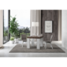 Tavolo allungabile 90x90/246 cm Roxell Mix piano Bianco Frassino - gambe Noce