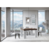 Tavolo allungabile 90x130/234 cm Roxell Mix piano Bianco Frassino - gambe Noce