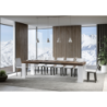 Tavolo allungabile 90x160/264 cm Roxell Mix piano Bianco Frassino - gambe Noce