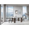 Tavolo allungabile 90x130/390 cm Roxell Mix piano Bianco Frassino - gambe Noce