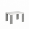 Tavolo allungabile 90x130/390 cm Roxell Mix piano Bianco Frassino - gambe Noce