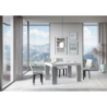 Tavolo allungabile 90x130/390 cm Roxell Mix piano Bianco Frassino - gambe Noce