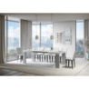 Tavolo allungabile 90x130/390 cm Roxell Mix piano Bianco Frassino - gambe Noce