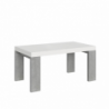 Tavolo allungabile 90x160/420 cm Roxell Mix piano Bianco Frassino - gambe Noce