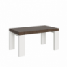 Tavolo allungabile 90x160/420 cm Roxell Mix piano Bianco Frassino - gambe Noce