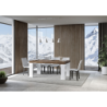 Tavolo allungabile 90x160/420 cm Roxell Mix piano Bianco Frassino - gambe Noce