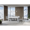 Tavolo allungabile 90x180/440 cm Roxell Mix piano Bianco Frassino - gambe Noce
