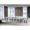 Tavolo allungabile 90x180/440 cm Roxell Mix piano Bianco Frassino - gambe Noce