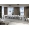 Tavolo allungabile 90x180/440 cm Roxell Mix piano Bianco Frassino - gambe Noce