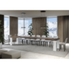 Tavolo allungabile 90x180/440 cm Roxell Mix piano Bianco Frassino - gambe Noce