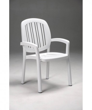 SET 4 POLTRONE IMPILABILI PONZA IN POLIPROPILENE BIANCO MADE IN ITALY