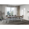 Tavolo allungabile 90x90/246 cm Naxy Mix piano Bianco Frassino - gambe Noce