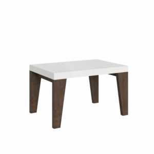 Tavolo allungabile 90x130/234 cm Naxy Mix piano Bianco Frassino - gambe Noce
