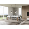 Tavolo allungabile 90x130/234 cm Naxy Mix piano Bianco Frassino - gambe Noce