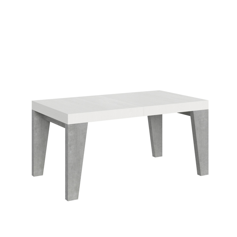 Tavolo allungabile 90x160/264 cm Naxy Mix piano Bianco Frassino - gambe Noce