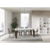 Tavolo allungabile 90x180/284 cm Naxy Mix piano Bianco Frassino - gambe Noce