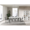 Tavolo allungabile 90x180/284 cm Naxy Mix piano Bianco Frassino - gambe Noce