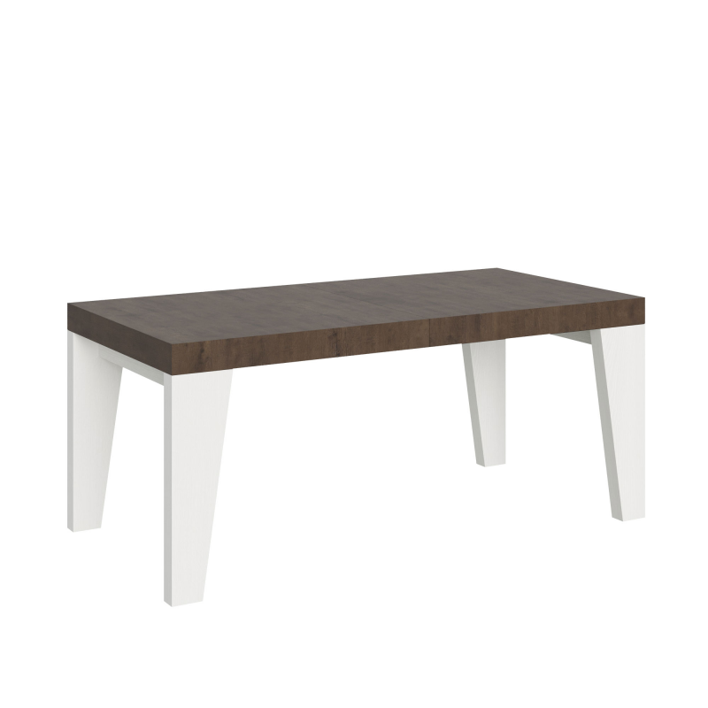 Tavolo allungabile 90x180/284 cm Naxy Mix piano Bianco Frassino - gambe Noce
