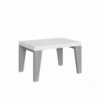 Tavolo allungabile 90x130/390 cm Naxy Mix piano Bianco Frassino - gambe Noce