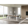 Tavolo allungabile 90x130/390 cm Naxy Mix piano Bianco Frassino - gambe Noce