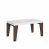 Tavolo allungabile 90x160/420 cm Naxy Mix piano Bianco Frassino - gambe Noce