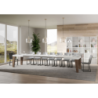 Tavolo allungabile 90x160/420 cm Naxy Mix piano Bianco Frassino - gambe Noce
