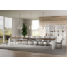 Tavolo allungabile 90x160/420 cm Naxy Mix piano Bianco Frassino - gambe Noce