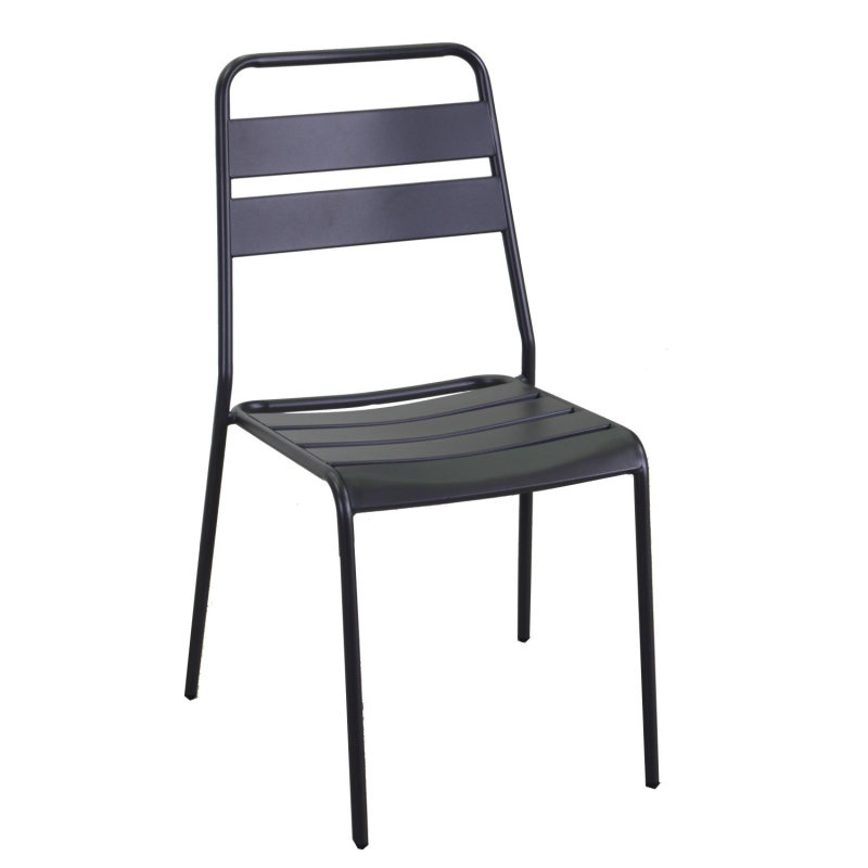Set Tavolo metallo + 2 Sedie metallo Rovigo antracite cm 50x54h42/87